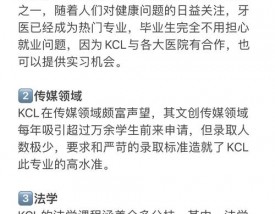 伦敦国王学院王牌专业