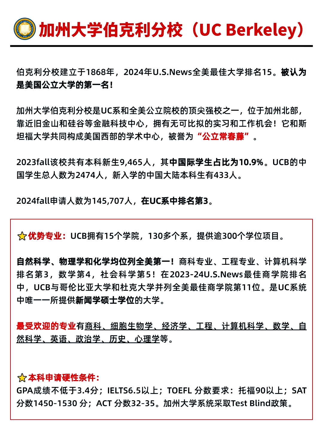 加州大学伯克利分校申请条件-图1